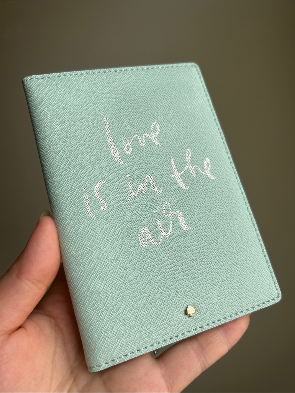 NWOT Kate Spade “Love is in the Air” Passport Holder, Light Blue